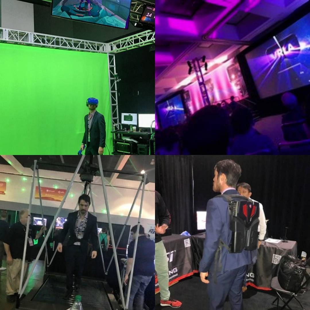 Brandon Lippincott exploring virtual reality technology at VRLA